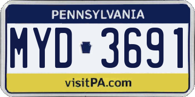 PA license plate MYD3691