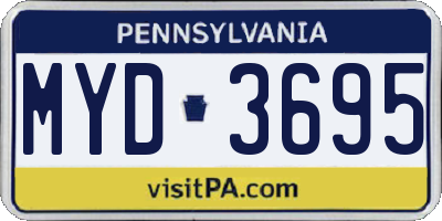 PA license plate MYD3695