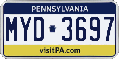 PA license plate MYD3697
