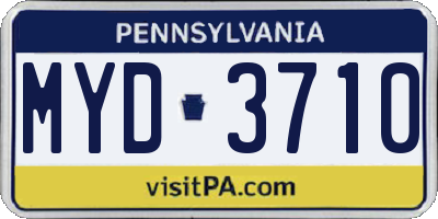 PA license plate MYD3710
