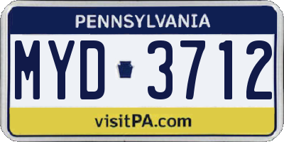 PA license plate MYD3712