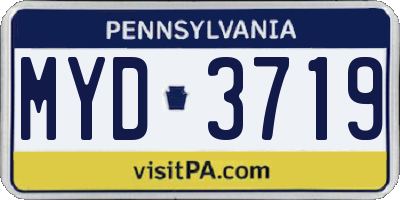 PA license plate MYD3719