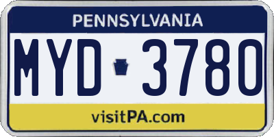 PA license plate MYD3780