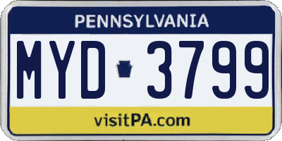 PA license plate MYD3799