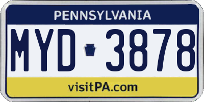 PA license plate MYD3878