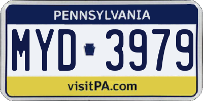 PA license plate MYD3979