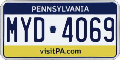 PA license plate MYD4069