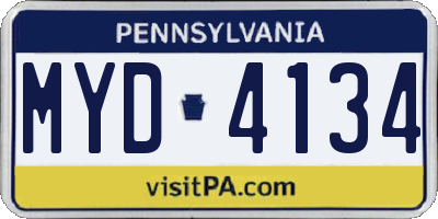 PA license plate MYD4134