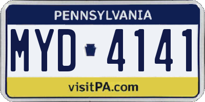 PA license plate MYD4141