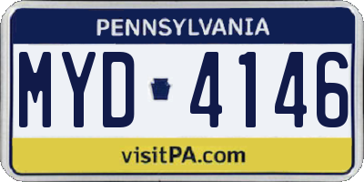 PA license plate MYD4146