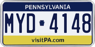 PA license plate MYD4148