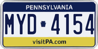 PA license plate MYD4154