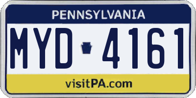 PA license plate MYD4161