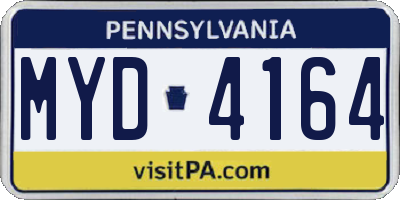 PA license plate MYD4164