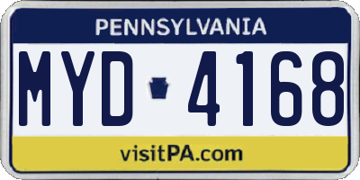 PA license plate MYD4168