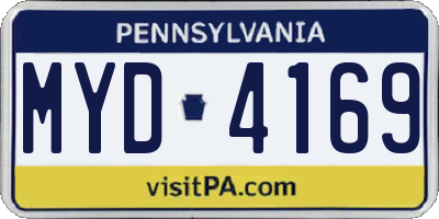 PA license plate MYD4169