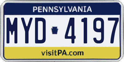 PA license plate MYD4197