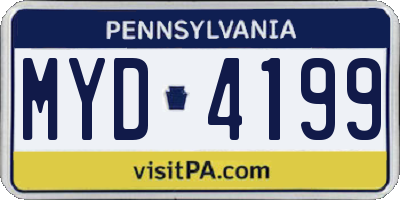 PA license plate MYD4199
