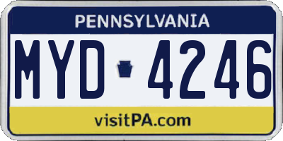 PA license plate MYD4246