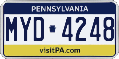 PA license plate MYD4248