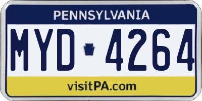 PA license plate MYD4264