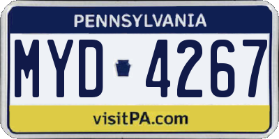PA license plate MYD4267