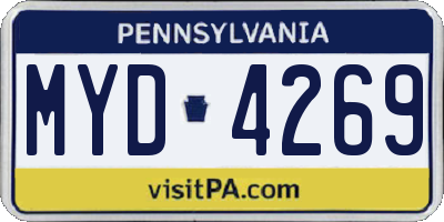 PA license plate MYD4269