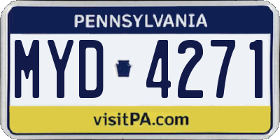 PA license plate MYD4271