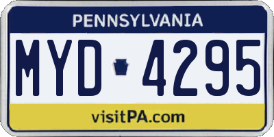 PA license plate MYD4295