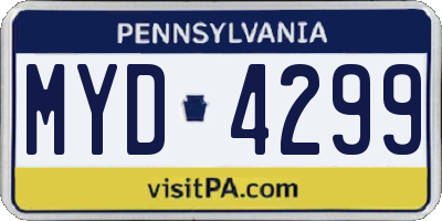 PA license plate MYD4299