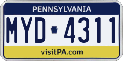 PA license plate MYD4311