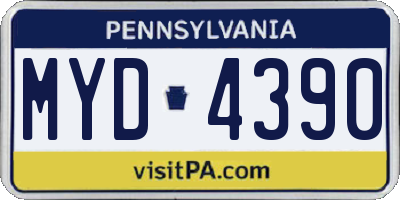 PA license plate MYD4390