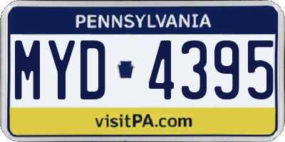 PA license plate MYD4395