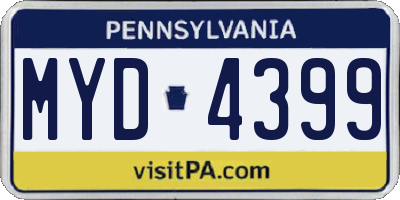PA license plate MYD4399