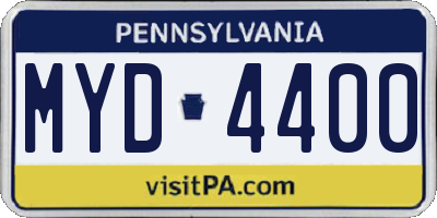 PA license plate MYD4400