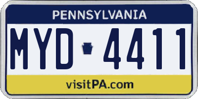 PA license plate MYD4411