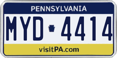 PA license plate MYD4414