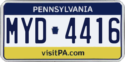 PA license plate MYD4416