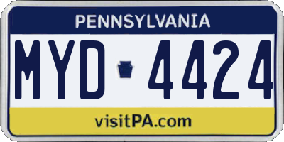 PA license plate MYD4424