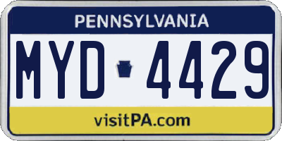 PA license plate MYD4429