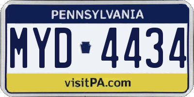 PA license plate MYD4434