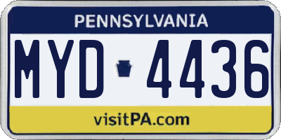 PA license plate MYD4436