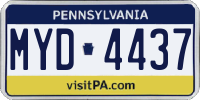 PA license plate MYD4437