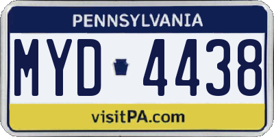 PA license plate MYD4438