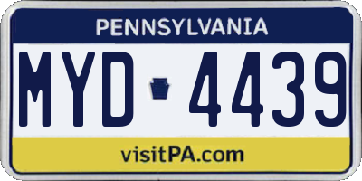 PA license plate MYD4439