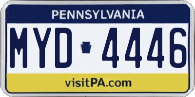 PA license plate MYD4446