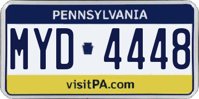 PA license plate MYD4448
