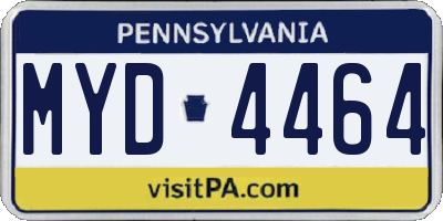 PA license plate MYD4464