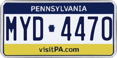 PA license plate MYD4470