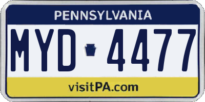 PA license plate MYD4477